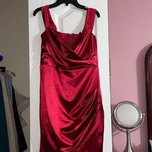 Windsor Rich Red Satin Mini Dress
